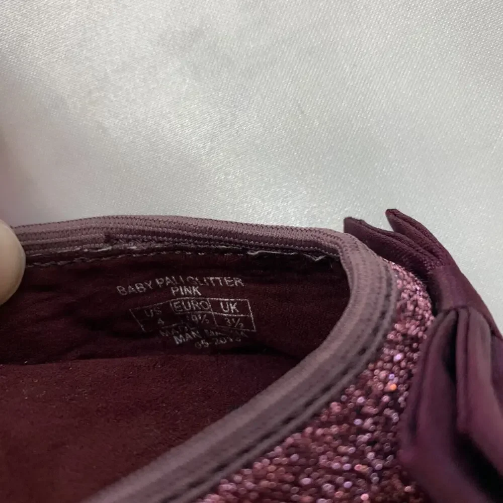 Girls Stuart Weitzman Sparkly‎ Purple Mary Jane Dress Holiday Shoes With Bow 4